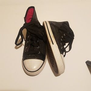GottaFlurt Black Glitter High Tops